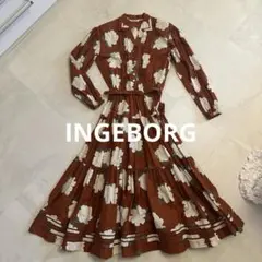 希少 インゲボルグ ロングワンピース プリーツ 丸襟 ベルト付 花柄 Aライン 2025年最新】INGEBORG 柄：花柄 長袖・七分袖の人気アイテム