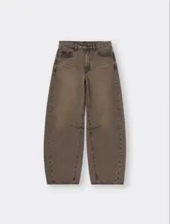GU バレルレッグジーンズ　37BROWN Sサイズ