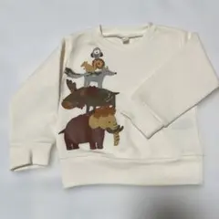 ベビー服 裏起毛 トレーナー 80cm どうぶつ