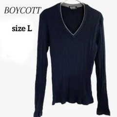 【BOYCOTT】 Vネック ニット 長袖カットソーのサムネイル