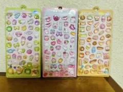 大特価！ドロップシール３枚セット　3D パン、動物、植物