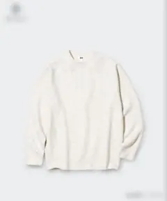 【大人気！】ユニクロ スフレヤーンクルーネックセーター オフホワイト Mサイズ