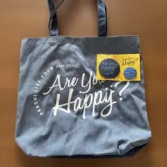 Are You Happy? トートバッグ バッジ付き
