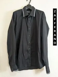 D0810 ZAFFERANO スマートフィット ブラックシャツ XL