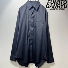 希少 美品 FUMITO GANRYU プリーツ 比翼 デザイン 長袖 シャツ