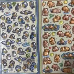 海外製　ぷくぷくシール　ハシビロコウ　シール　プレゼント　可愛い　動物