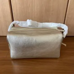 新品未使用】千秋プロデュースゴールド レザー ショルダーバッグ 
