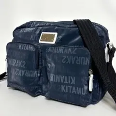 【極美品】KITAMURAK2キタムラK2ショルダーバッグ総柄　ネイビーのサムネイル