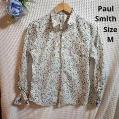 【オシャレ☆入手困難☆Paul Smith】白　葉っぱ　総柄　長袖シャツ　M