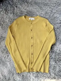 ROPÉ PICNIC リブ編みカーディガン 38 イエロー