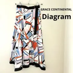 GRACE CONTINENTALダイアグラム キカペイントプリントスカート