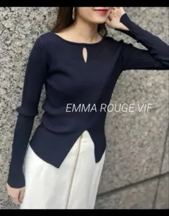 【新品タグ付】EMMA ROUGE VIF カットアウトリブニット トップス