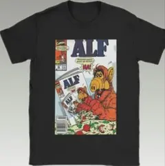 ALF ブラック Tシャツ Lサイズ グラフィック ロゴ入り 海外 キャラクター