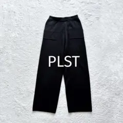 PLST 黒 パンツ ゴム ゆったり S ブラック ウール