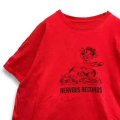 BLQY レーベル Tシャツ 古着 ナーバスレコード レコード ミュージック