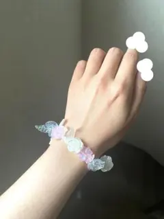 ハンドメイド フラワーブレスレット