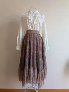 新品タグ付【axes femme ノスタルジー】『 チュールイレヘムスカート』