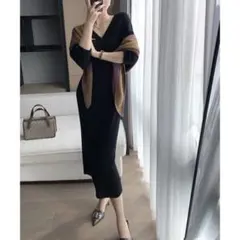 美品★カシュクールタイトワンピース