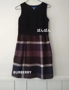 更saleバーバリーブルーレーベルノースリーブひざ丈ワンピース黒とノバチェック