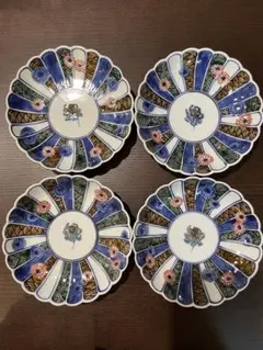 萌窯 色絵菊　5寸菊皿 4枚セット 萌窯 色絵菊 5寸菊皿 4枚セット 萌窯 色絵菊 5