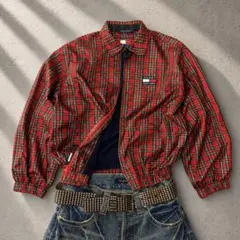 90s00s OLD TOMMY HILFIGER タータンチェック短丈ブルゾンのサムネイル