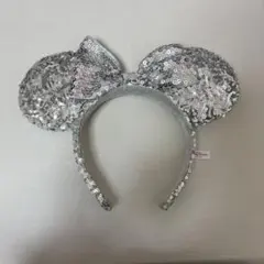 シルバー ミニー耳カチューシャ スパンコール
