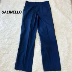 【新品】SALINELLO ネイビー　ストレート　パンツ　コットン　イタリア製