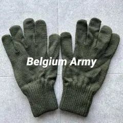 未使用デッドストック ベルギー軍 ライナーニットグローブ 手袋 カーキ 緑 レアのサムネイル