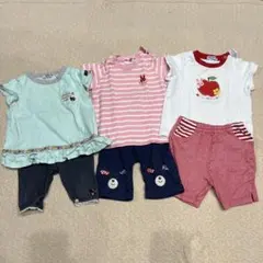 ミキハウス　 ベビー服 Tシャツ　ズボン　夏物　90 80 セット