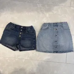 デニムショートパンツ＆スカートセット