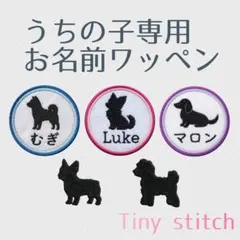 お名前ワッペン　ペット　犬　アップリケ　刺繍　ネームタグ　チワワ　柴犬