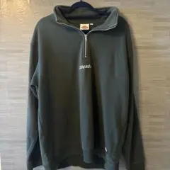 Dickies ハーフジップ スウェット カーキ Lのサムネイル