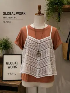 GLOBAL WORK レイヤード風カットソー サイズ Lのサムネイル