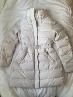 ZARA 2024年モデル ロングダウンジャケット 白 M フード・ベルト付き