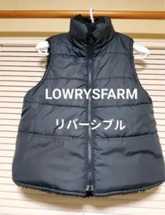 LOWRYSFARM ブラック リバーシブル ボアベスト ベスト 中綿ベスト