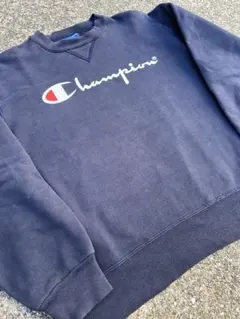 80's〜90's Champion前ＶスウェットUSA製 青刺繍タグ中期 短丈