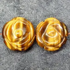 B295　タイガーアイ　薔薇カット　約18ミリ