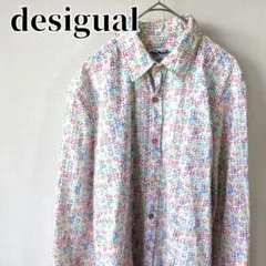 【美品】デシグアル　カラフルドット長袖シャツ　レギュラーフィット