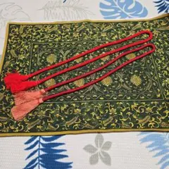 帯飾り紐　 2本セット 赤系 房付き 和装小物