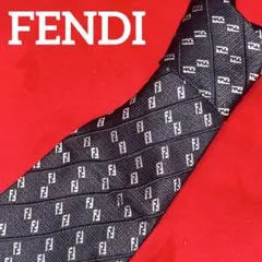 フェンディ　ネクタイ　FF ストライプ 紺色