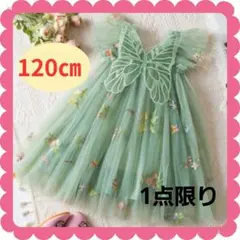 ティンカーベル風ドレス 結婚式 お誕生日会　発表会　コスプレ キッズ 120