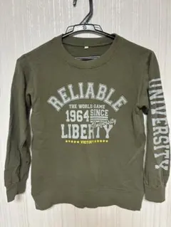 オリーブグリーン長袖トレーナー