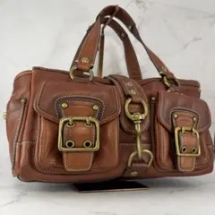 COACH 65周年 レザー レガシー サッチェル ハンドバッグ ターンロック