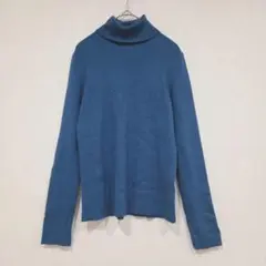 field/dream　ハイネックリブニット　セーター　Ｌ　青　オンワード樫山