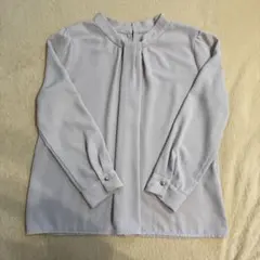 長袖ブラウス ライトグレー