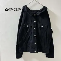 チップクリップ　 ブラック　デニム　ジャケット　可愛い　デザイン カジュアル