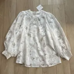 【新品未使用】y/m 花柄レースブラウス ホワイト フリーサイズ