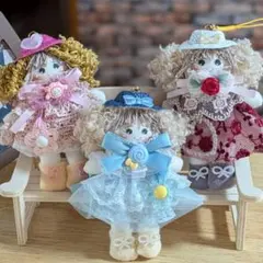 ハンドメイドチャーム♡キーホルダー♡カントリードール♡3体セット♡