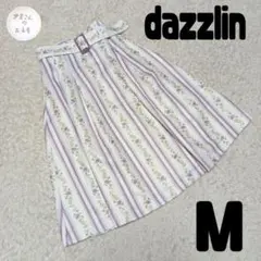 dazzlin ダズリン フラワー ストライプ ベルト スカート パープル 横縞のサムネイル
