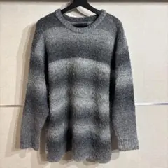 Many men, many minds. オンブレボーダー ウール混セーター